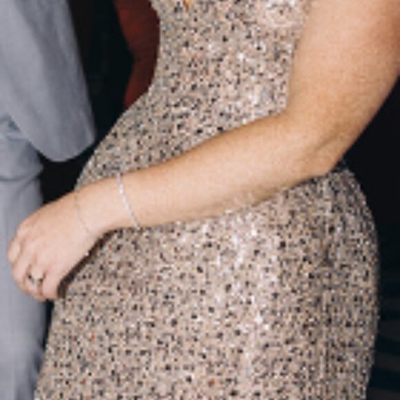Bronx and Banco Tessa Mini Dress Silver Sequin Mini Dress Size M - Picture 5 of 10